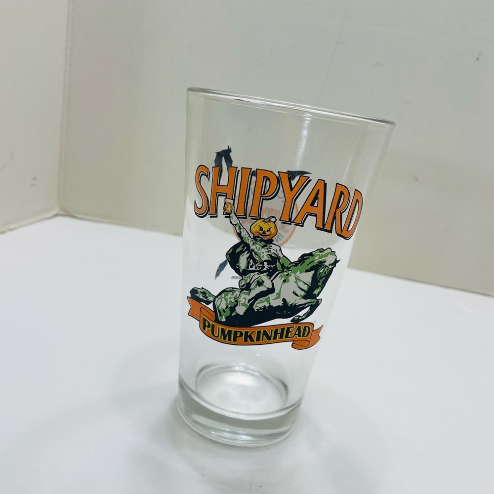 Shipyard Brewing Co Pumpkinhead Ale 6" Beer Glass Portland Maine Halloween Decor